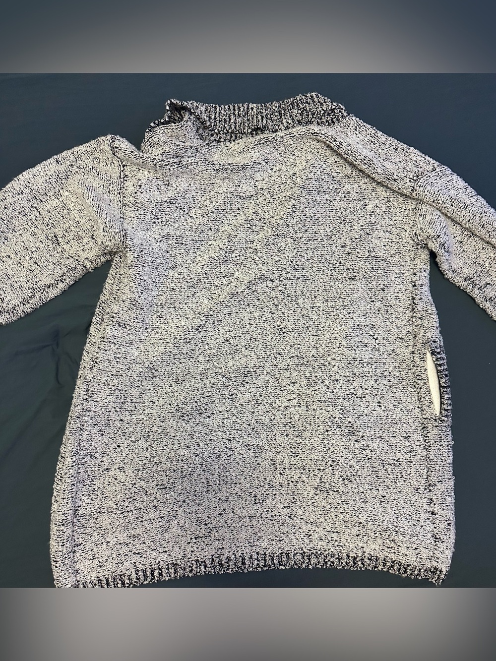 VTG Debbie Morgan Black & White Open-Front Shawl Collar Cardigan - Size Large - Picture 7 of 9
